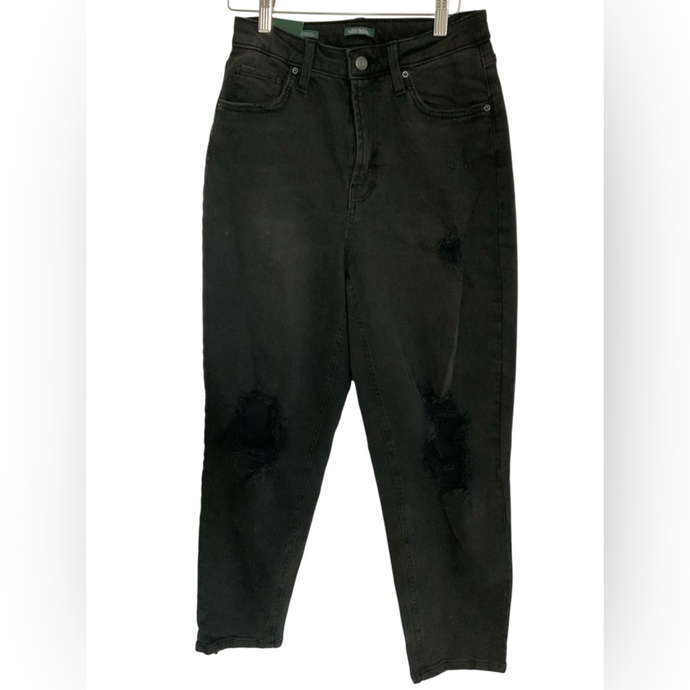 Wild Fable Women's Size 6 Super High Rise Tapered Jeans Black Wash - Picture 6 of 7
